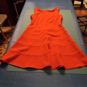 Tommy Hilfiger Sleeveless Women's Size 10 Orange Red Tiered Dress Cottagecore